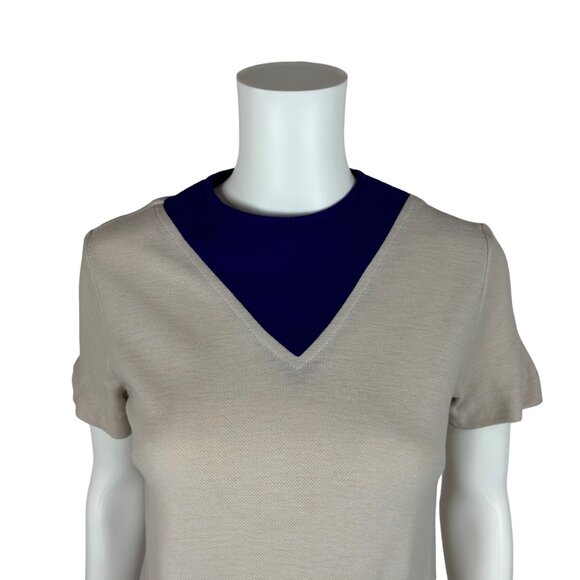 Vintage 70s Mini Dress Women's Extra Small Mod Purple Knit Scooter Shift - Picture 11 of 12